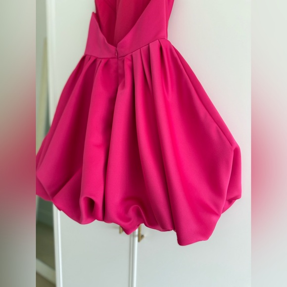 Mac Duggal High Nech Sleeveless Bubble Hem Mini Dress Fuchsia Size 2 - Picture 12 of 17